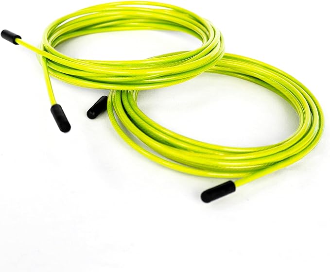 BRANK SPORTS® Pack of 2 Replacement Steel Ropes for all Jump Ropes | Length 12' | 2 Diameters and 7 Colors to Choose From | Replacement Bindings Included | Ideal for Advanced to Double Under