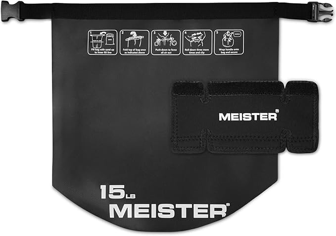 Meister BEAST Portable Sand Kettlebell - Soft Sandbag Weight - 15lb / 6.8kg - Black