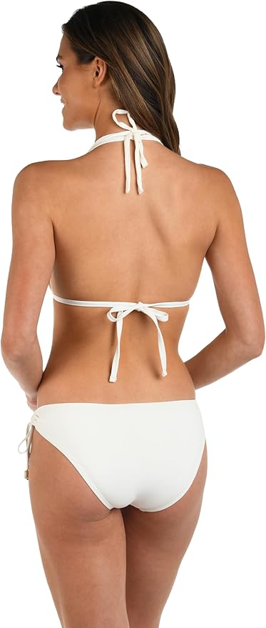 Island Goddess Rouched Halter Bikini Swimsuit Top