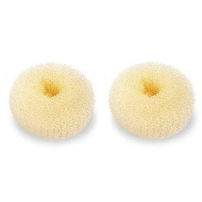 NICEMOVIC Hair Donut Bun Maker, Large 2PCS Chignon Hair Large Doughnut Shaper for Thick and Long Hair (Beige, 3.5 Inch)