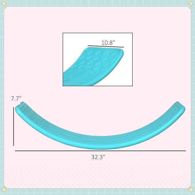 Qaba 32" Balance Board Kids, Wobble Board for Kids Toddlers, Curvy Rocker Board, Ended Preschool Learning Montessori Waldorf Toy, Ages for 3-6 Years Old