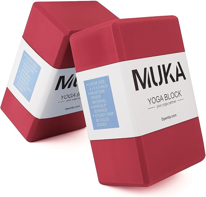 Muka Yoga Blocks 4x6x9 Inch, High Density EVA Foam Yoga Brick for Meditation, Pilates