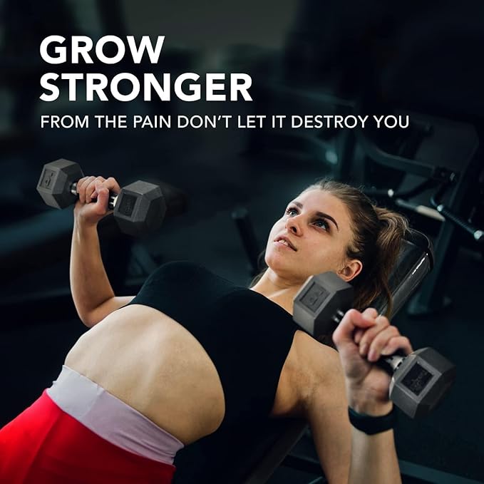 Yes4All Chrome/Rubber Grip Encased Hex Dumbbells – Hand Weights With Anti-Slip 10-30 LBS Pair