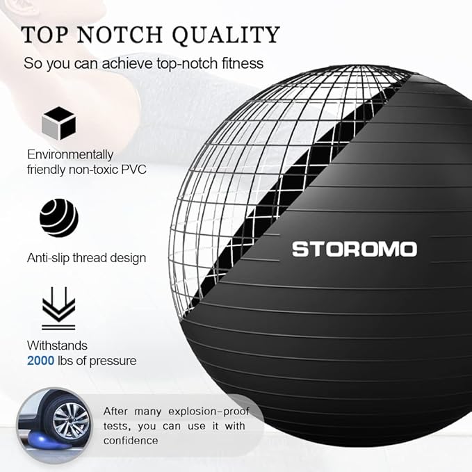 Anti-Burst Pregnancy Exercise Ball – High Weight Capacity Stability Ball for Yoga, Pilates & Labor Support, Eco-Friendly PVC Fitness Ball for Moms, Includes Pump (45cm-95cm)