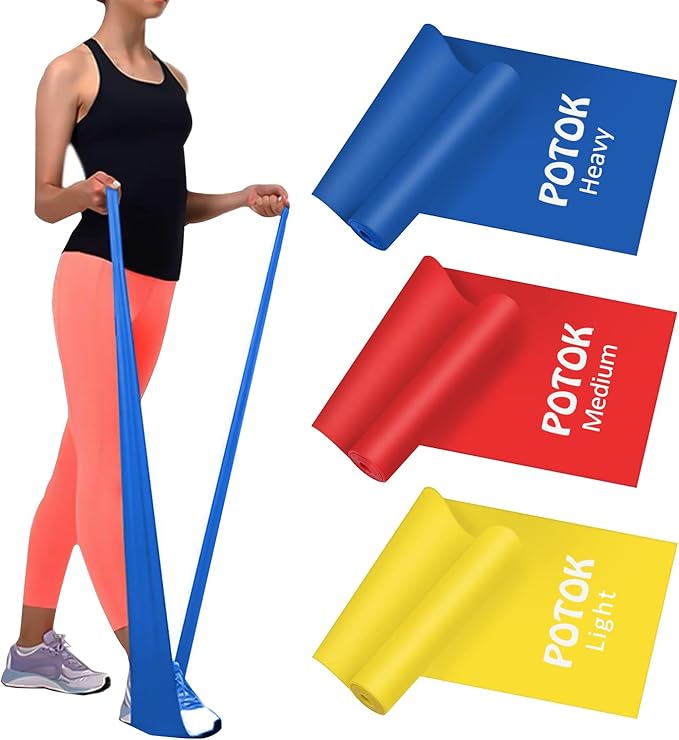 Resistance Exercise Band Kit - Strength Training & Conditioning - Pilates - Resistance Bands for Mobility Strength & Rehab Premium Quality, 3Pack