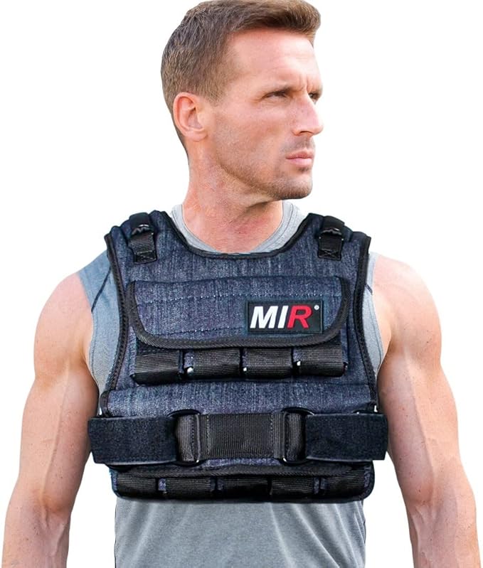 miR Air Flow Weighted Vest with Zipper Option 20lbs - 60lbs Solid Iron Weights Machine Washable. Workout Vest for Men and Women