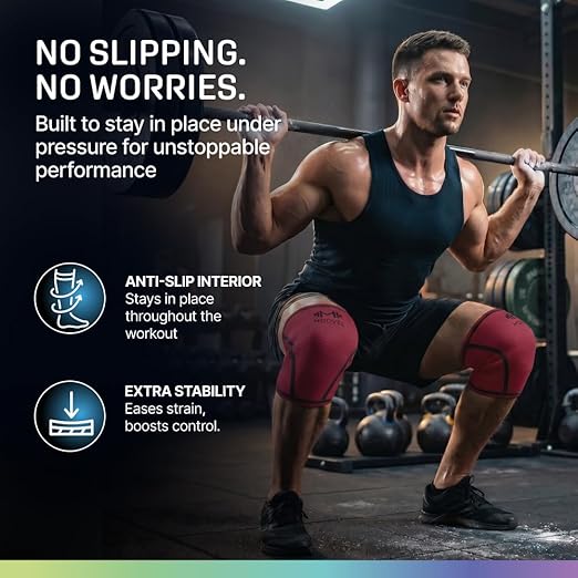 Modvel Strength 7mm Knee Sleeves (Pair) for Weightlifting & Powerlifting (USPA, IPL Approved) | High-Performance Knee Compression Support For Squats, Weight Lifting - Men and Women