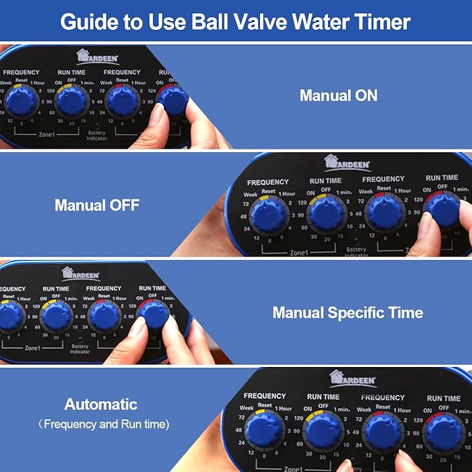 Watering Hose Sprinkler Timer Garden Irrigation System Controller Electronic Water Timer with Two Outlets Color Blue