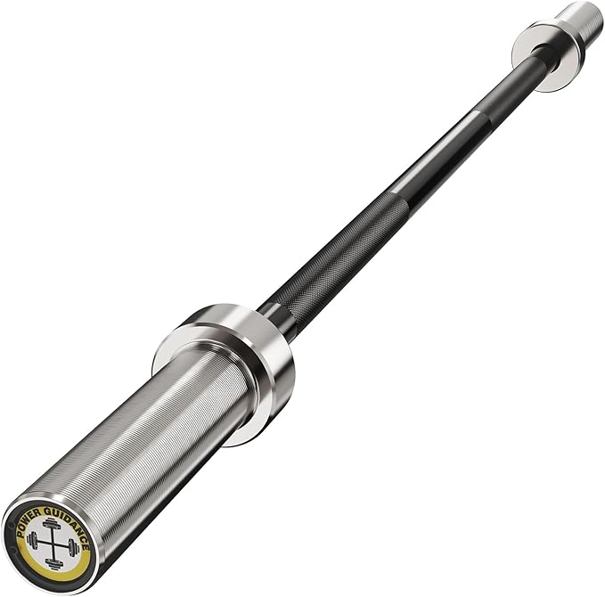 POWER GUIDANCE Chrome Olympic Barbell Bar, 2 Inch Weight Bar for lifting, Hip Thrusts,Universal Strength Training Bars 4ft/5ft/6ft