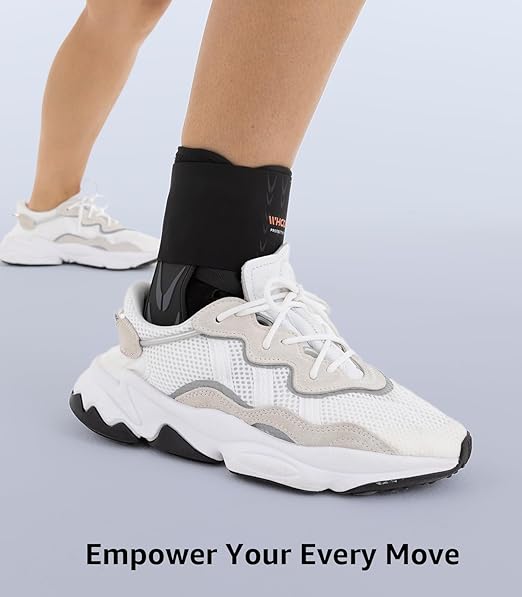 Slim-Fit Ankle Brace for Sprained Ankle, Quick Lace Up Ankle Support for Women Men with 2 Auto-Shaped Pads, Air Fabric Cool Ankle Stabilizer for Injury Recover, Running,Sports, L(13”-14”)