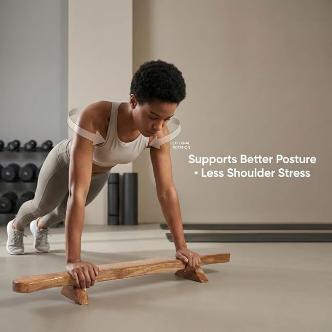 KD Willmax Shena Push Up Bar and Meel Indian Club | Wooden Strength Training Equipment