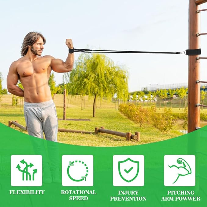 Baseball Resistance Bands for Pitchers – Pro-Grade Arm Strength & Pitching Bands | 4-Level Adjustable Resistance Bands for Baseball/Softball Training (All Ages)
