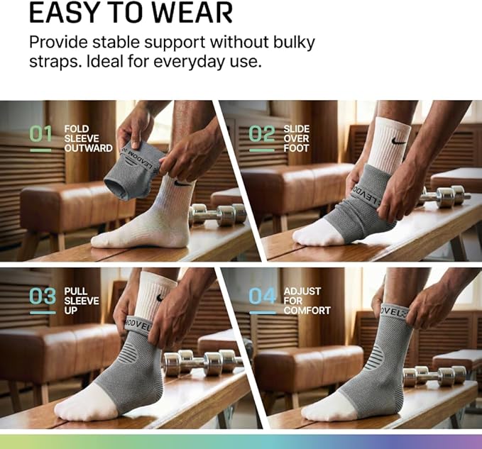 Modvel Ankle Brace for Women & Men - Compression Ankle Sleeve & Foot Brace, Right Left Ankle Support for Sprained Ankle, Achilles Tendonitis, Plantar Fasciitis Relief, Running Basketball Soccer