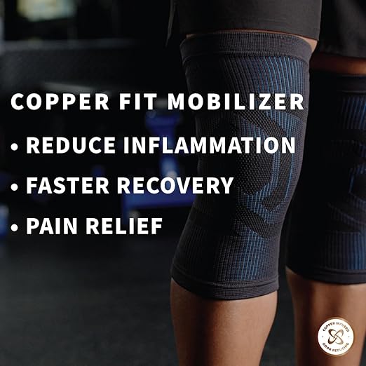 Copper Fit Mobilizer Knee Sleeve – ProSeries with Removable Side Stabilizers Knee Support for Advanced Recovery – Mobility, Knee Pain, Swelling, Inflammation, Circulation, Arthritis, Tendonitis (2XL)