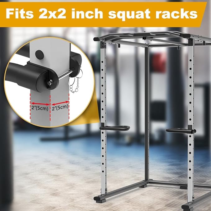 Kipika Power Rack Attachment for 5/8" & 1" Holes - Heavy Duty Home Gym Equipment for 2x2 or 3x3 Squat Rack, Adjustable and Easy to Install