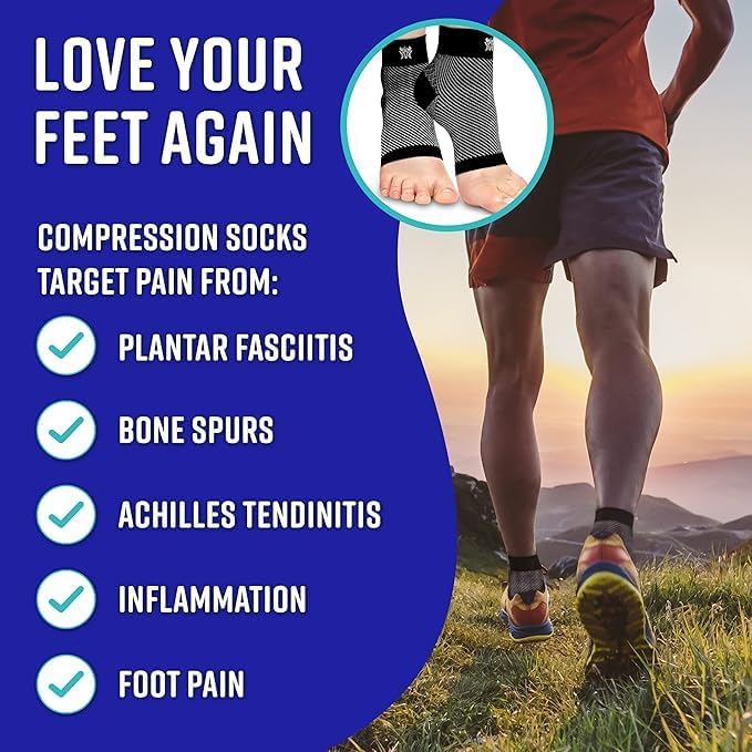 Compression Socks for Plantar Fasciitis & Achilles Tendonitis Relief – Pair of Ankle Compression Sleeves for Foot Swelling, Heel Spurs, Pain & Fatigue – Comfortable Arch Support Brace for Daily Use (Pink, Large)