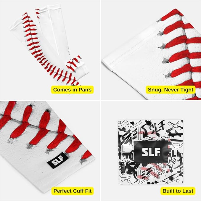 SLEEFS Arm Sleeves for Kids - Athletic Sports Sleeve for Youth Boys and Girls - UV Protection - Football Baseball Basketball