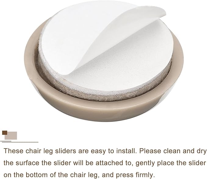 uxcell Furniture Sliders, 24Pcs 7/8" - Plastic Self-Adhesive Round Sliding Pads, Chair Glides for Carpeted Tile Vinyl Hardwood Floors (Grey)