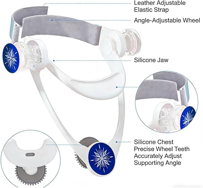 360°Adjustable Neck Brace, Posture Corrector for Men and Women Relieves Discomfort in The Neck and Shoulders Caused by Prolonged Work(White)