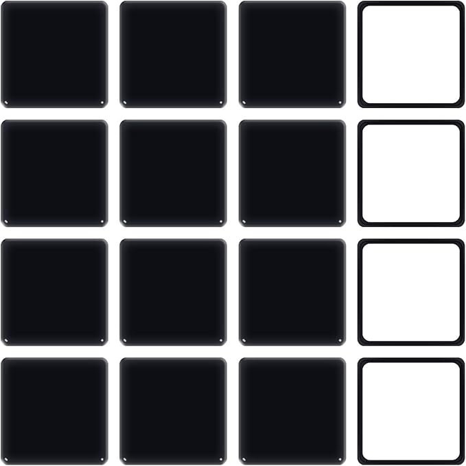 Ezprotekt Furniture Sliders for Carpet, 2.5 inch Square Self Adhesive Furniture Movers Sliders for Carpet, 16 Pcs Self Stick Furniture Moving Pads for Chair Table Desk Bed Sofa Couch (Black)