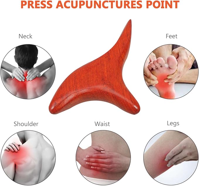 EXCEART Wooden Massage Stick 2Pcs Set Trigger Point Massage Tool for Muscle Roller Therapy Body Massager for Legs Arms Neck Back Relief