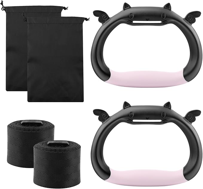 ‌Gymnastic Rings with Adjustable Straps, Heavy Duty 550lbs - Home Gym Equipment, Non-Slip Pull Up Rings for Workout, Strength Training Fitness Ring with Carry Bag‌
