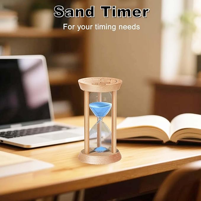 Wooden Sand Timer, 30 Seconds Hourglass, Small Sand Clock, Reloj De Arena, Hour Glass Sandglass for Home, Office, Decorative, Game, Classroom