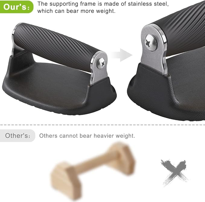 Push Up Bars with Bottom Anti-Slip Pad Push Up Handles for Floor Soft Plastic Pushup Handles Strength Training Pushup Stands