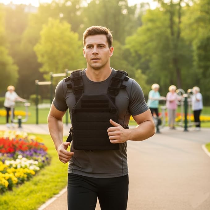 Adjustable Weighted Vest Fitness Sport Training Strength and Endurance Training,Quick Release with Molle for Running,Fitness Workouts