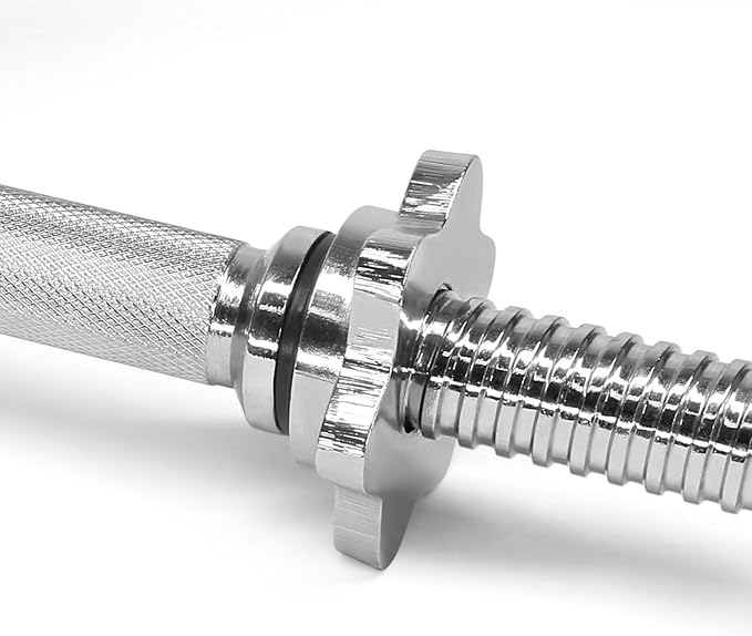 Yes4All Threaded Dumbbell Handles, Build Your Own Secure 14/16/18/24 Inch Dumbbell Bar Pair, Fit 1”–1.15” Plates Adjustable for Strength Progress, Non-Slip Star-Lock Collars, Tight Grip