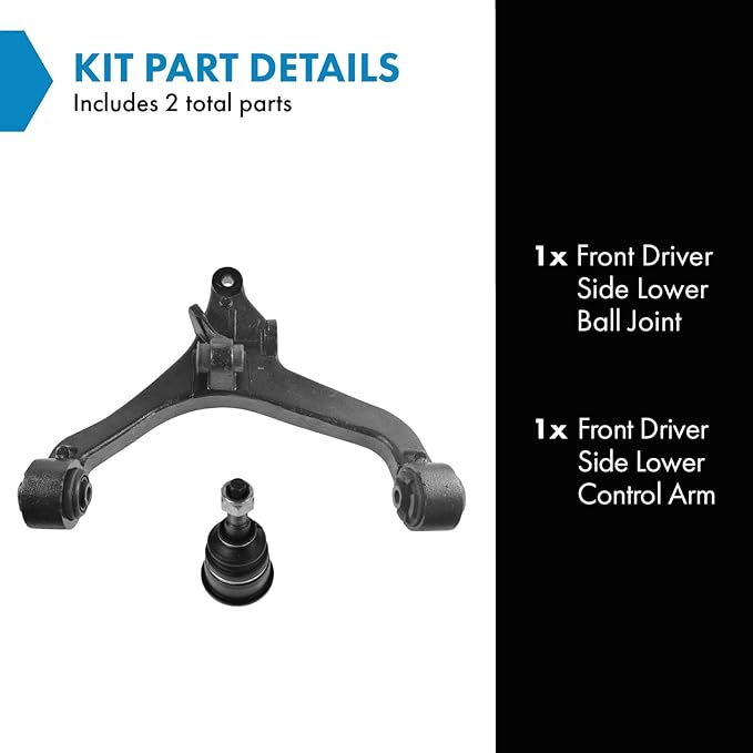 TRQ Front Left Lower Control Arm with Ball Joint Steel Compatible with 2002-2004 Jeep Liberty