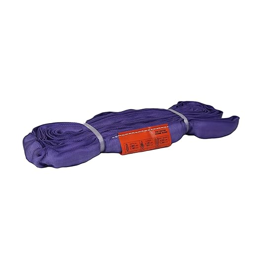 ATERET Powerlift Purple Polyester Endless Round Sling - 8 Feet Length, 2,600 lb. Vertical Capacity, 5,200 lbs Basket - Heavy Duty Poly Lifting Sling
