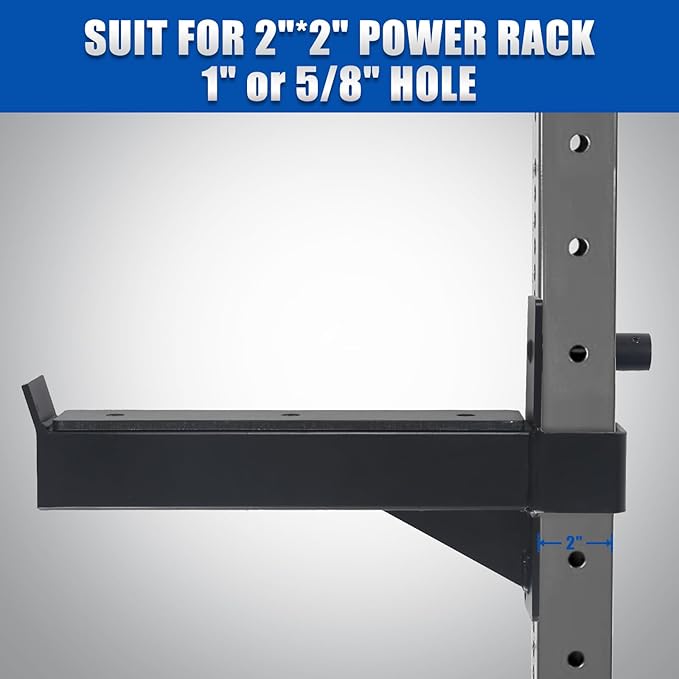 2inch Rack Barbell Safety Catches Squat Rack Safety Arm Spotter Attachment Fit for 2x2 Power Rack Cage with 1" or 5/8" Hole