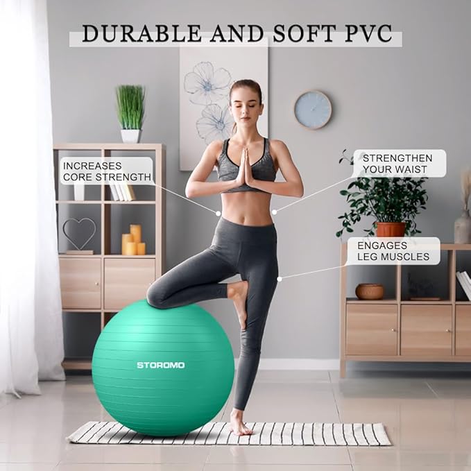 Anti-Burst Pregnancy Exercise Ball – High Weight Capacity Stability Ball for Yoga, Pilates & Labor Support, Eco-Friendly PVC Fitness Ball for Moms, Includes Pump (45cm-95cm)