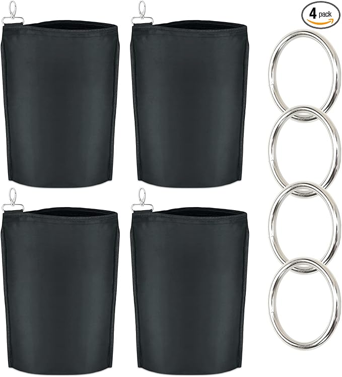 LINCO Sandbag Photography Weight Bag 4pcs with Hook Up and Metal Rings (Black)