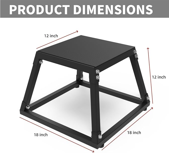 Hipicute Plyo Box Jump Platforms, 12/18/24/30 Inch Single and Set Plyometric Jumping Box for Men and Women for Home Gym
