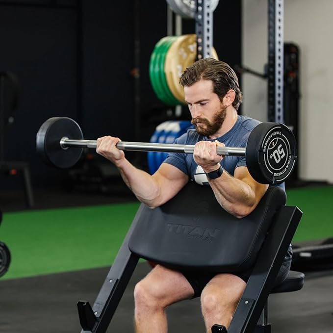 Rubber Curl Fixed Barbells, Pre-Loaded Weight Bar for Strength Training & Weightlifting