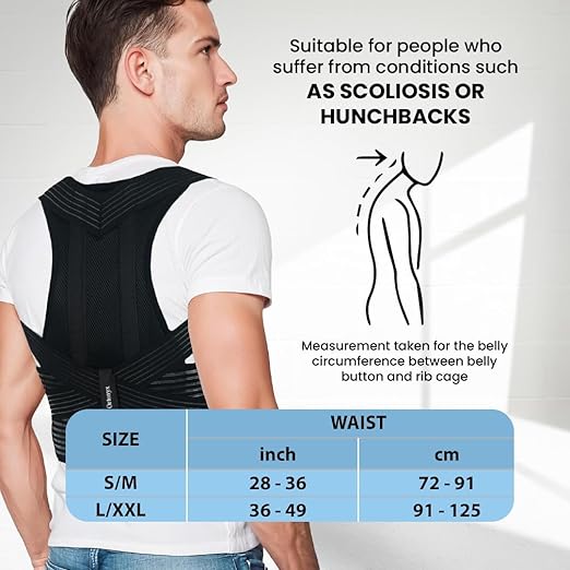 ORTONYX Back Brace Posture Corrector Clavicle and Shoulder Support for Women and Men, Upper Back Pain Relief - Scoliosis, Hunchback, Hump, Thoracic, Spine Corrector/8247