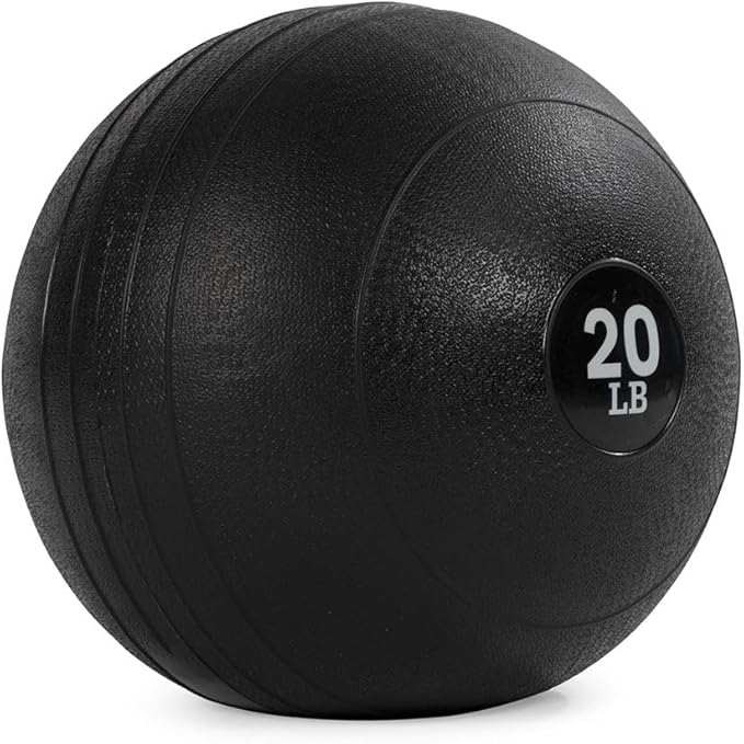 Titan Fitness Rubber Slam Ball, Dead Weight Ball Absorbs Impact, Minimal Bounce, Textured Surface for Strength and Conditioning, Cardio Workouts, Full Body Workout