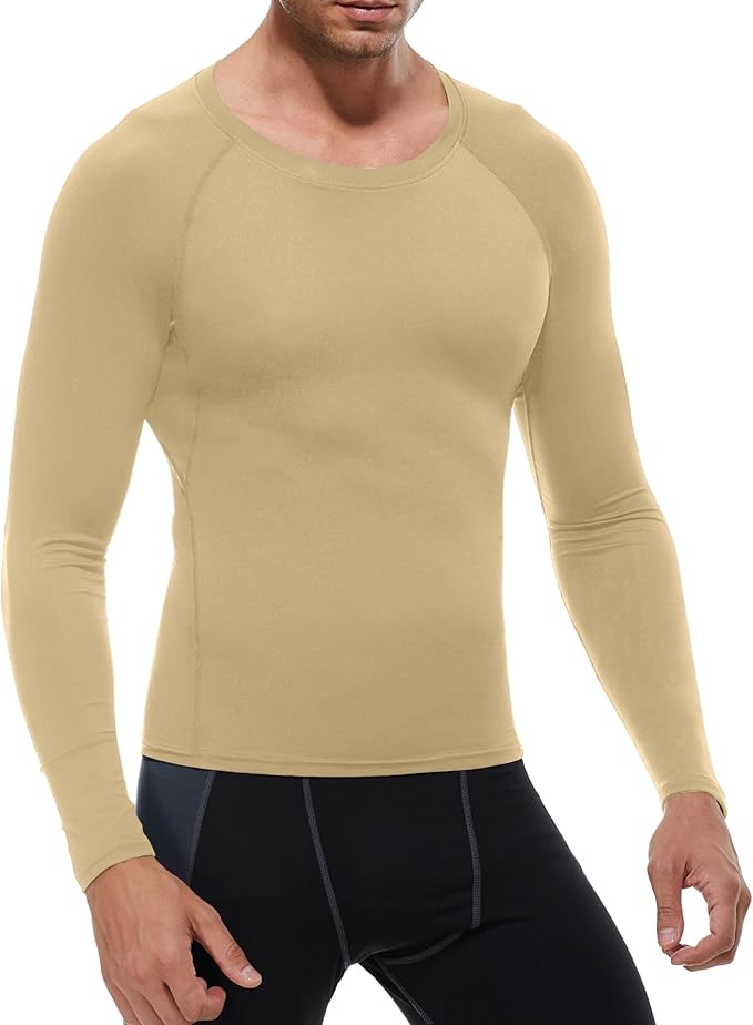 SPVISE 1 or 3 Pack Men's Compression Shirts Long Sleeve Workout Gym T-Shirt Running Top Cool Dry Sports Baselayer Undershirts