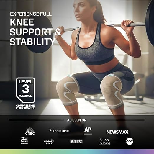 Modvel 2 Pack Knee Brace for Women & Men - Knee Support for Walking, Knee Compression Sleeves for Pain Relief, Knee Sleeves for Women, Knee Sleeves for Men, Knee Brace for Sports, Workouts & Arthritis