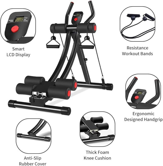 Fitlaya Fitness Core & Abdominal Trainers AB Workout Machine Home Gym Exercise Machine Ab Cruncher Foldable Fitness Equipment