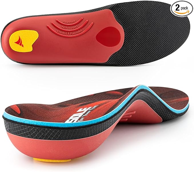 VALSOLE 250+ lbs Plantar Fasciitis High Arch Support Insole for Men Women,Heavy Duty Support Pain Relief Orthotics Insert,Relieve Flat Feet,High Arch,Foot Pain,Standing All Day Boot Work Shoe Insole