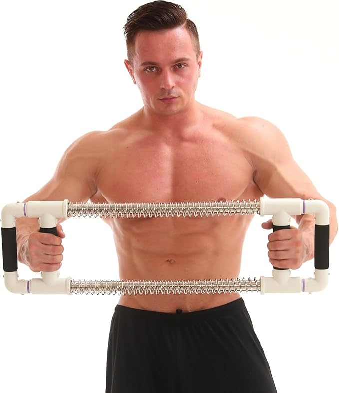 GoFitness Push Down Bar Machine - Chest Expander at Home Workout Equipment for Chest, Arm, Shoulder, Abs and Back - Portable Upper Body Trainer for Home, Travel or Outdoors