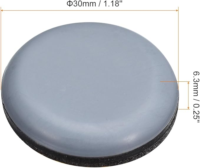 uxcell Furniture Sliders, 12Pcs 1-1/6" - PTFE Round Appliance Slider, Self-Adhesive Chair Glides, Chair Leg Floor Protectors for Carpet Hardwood Floors