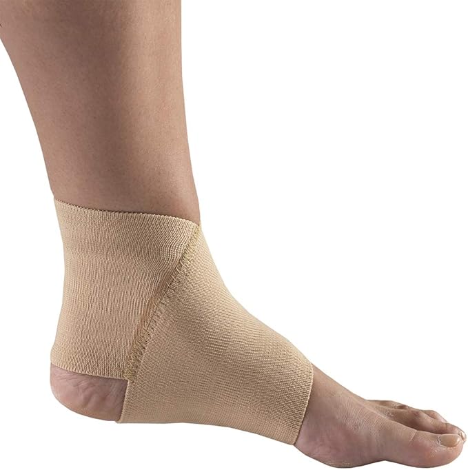 Champion Figure 8 Ankle Support, Light Elastic Compression Brace, Muscle Joint Recovery, Beige, Medium