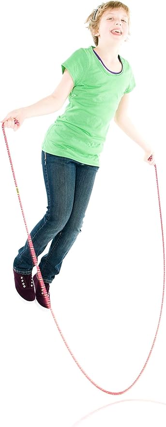 Just Jump It 8' Foot Single Jump Rope for Kids Women and Men - Active Outdoor Youth Fitness Excersing Equipment - Braided Nylon Gym Accessories