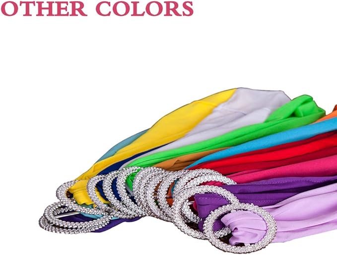 Pack of 50 Spandex Baby Blue Chair Sashes for Wedding Light Blue Chairs Bows Bands Fitting Birthday Party Anniversary Events Ceremony Baby Shower Decorations