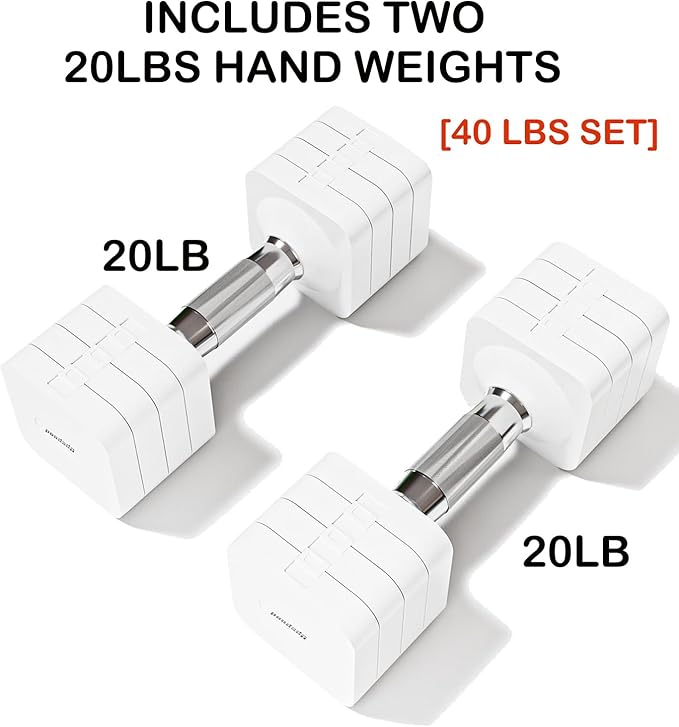 15LB 20LB 30LB 40LB 50LB Adjustable Dumbbell Set Free Weights Dumbbells Set for Women Men Hand Weights Sets Adjust Dumbbell Weight Sets for Home Gym Exercise Workout Strength Training Equipments