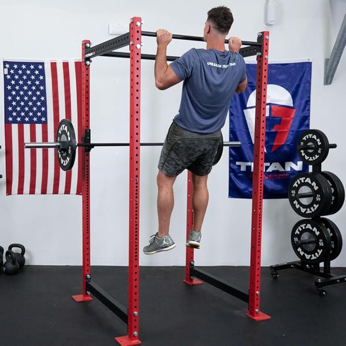 Titan Fitness T-3 Series Power Rack, 1,100 LB Capacity Cage for Weightlifting and Strength Training